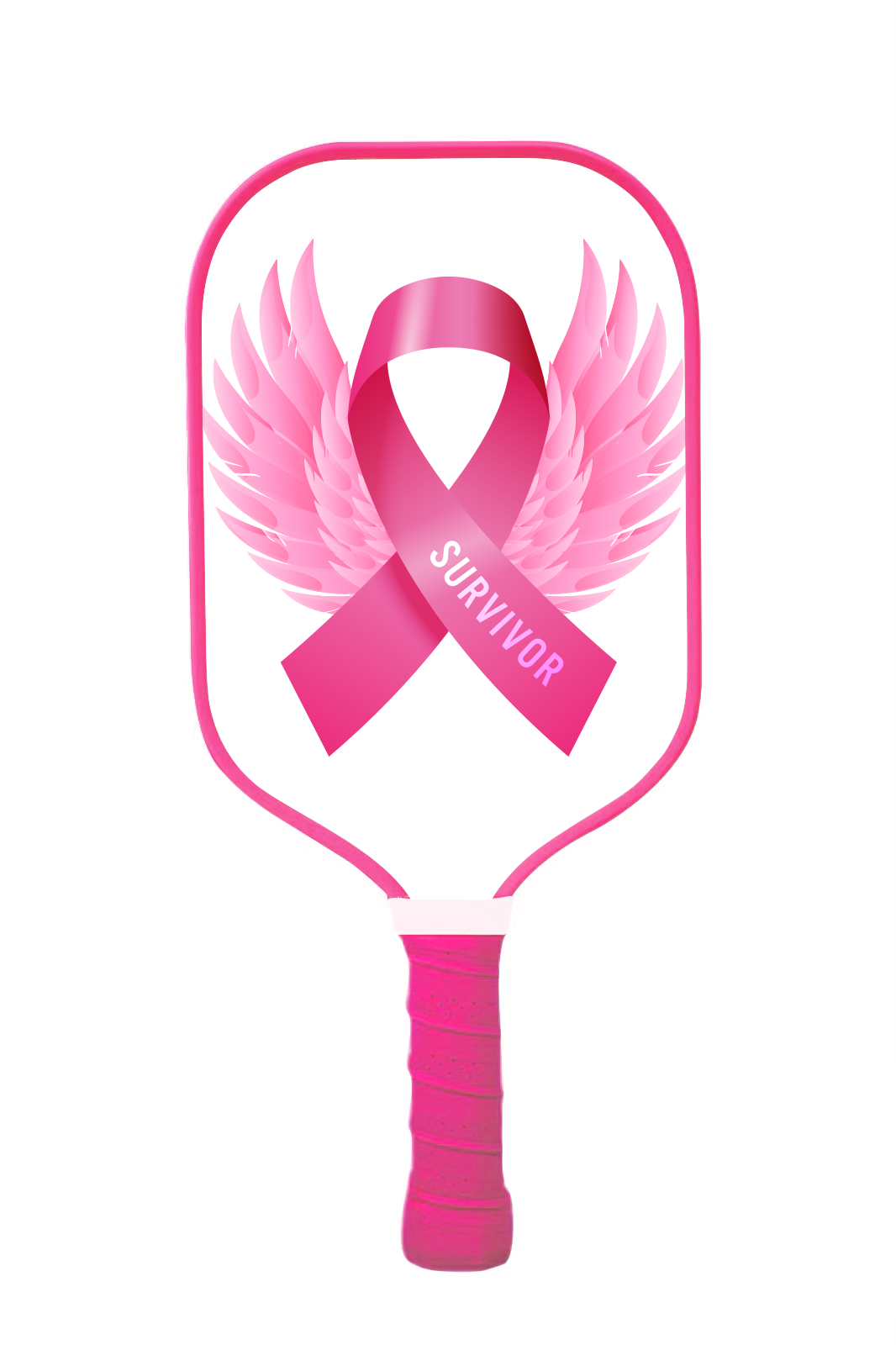 Survivor Edition Pickleball Paddle — Pink Ribbon Wings