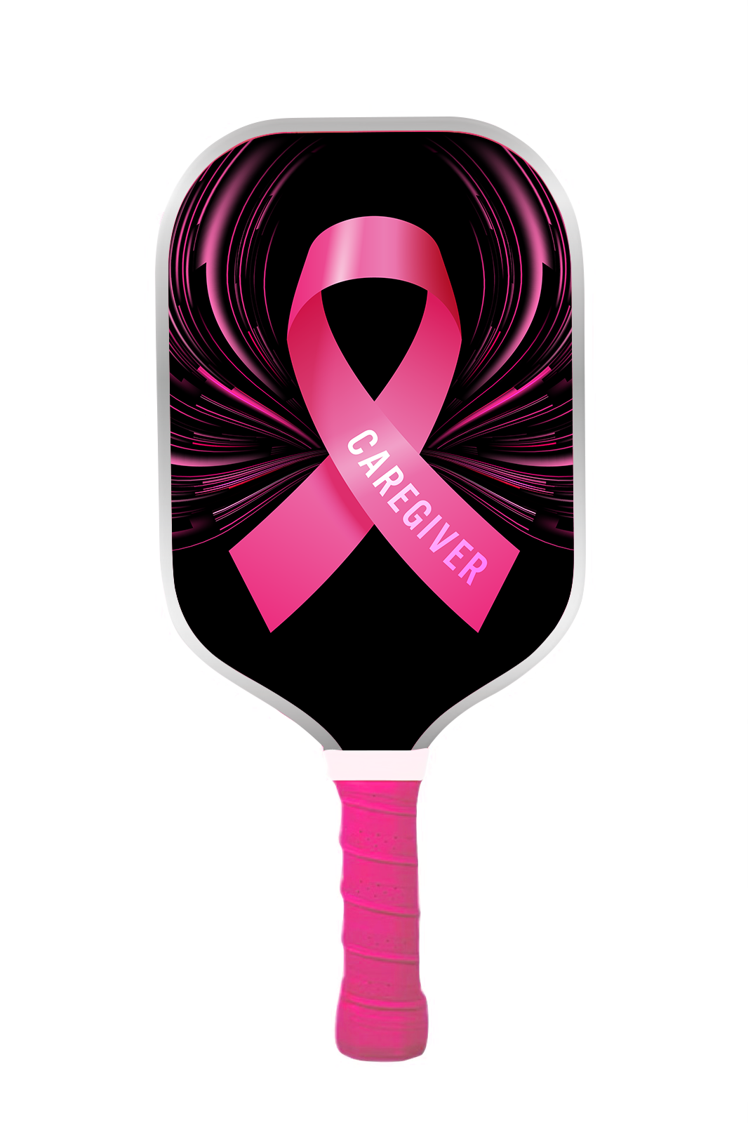 Caregiver Edition Pickleball Paddle — Pink Ribbon Halo Wings